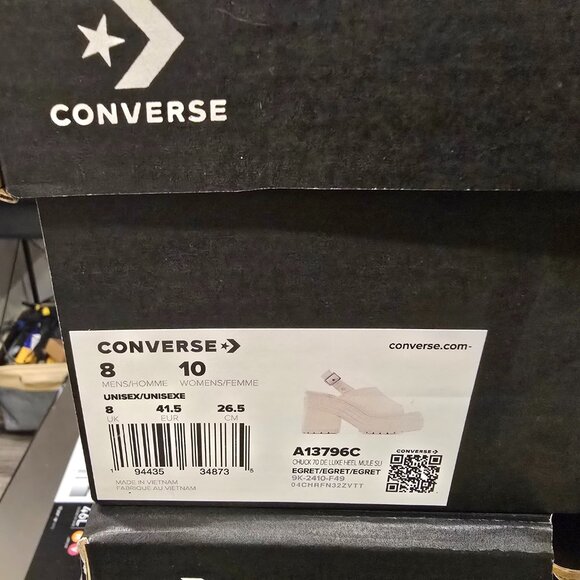 Chuck 70 De Luxe Heel Sandal Platform A13796C White Women's Size 8 NEW - Picture 11 of 13